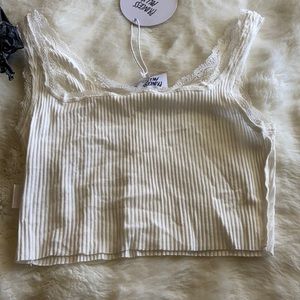 Atwood Crop Top White Princess Polly Top